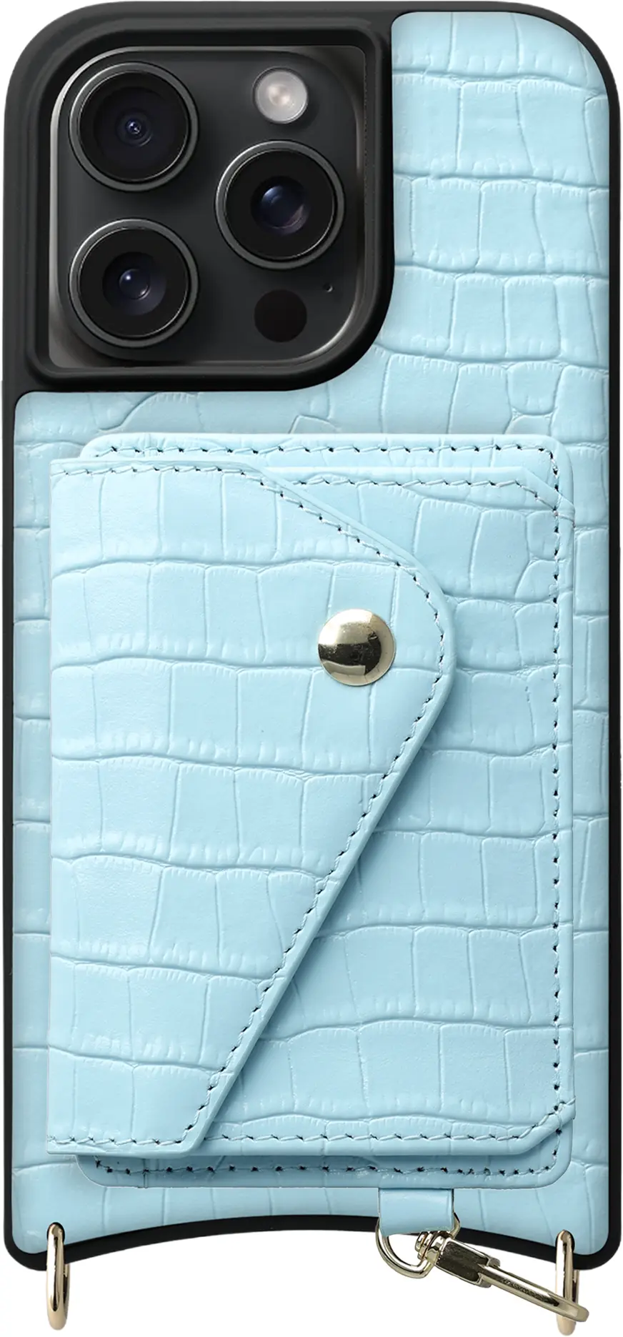 AVY Apple iPhone 15 Pro Max - Classic Kit - Leather Croco Blauw afbeelding 1