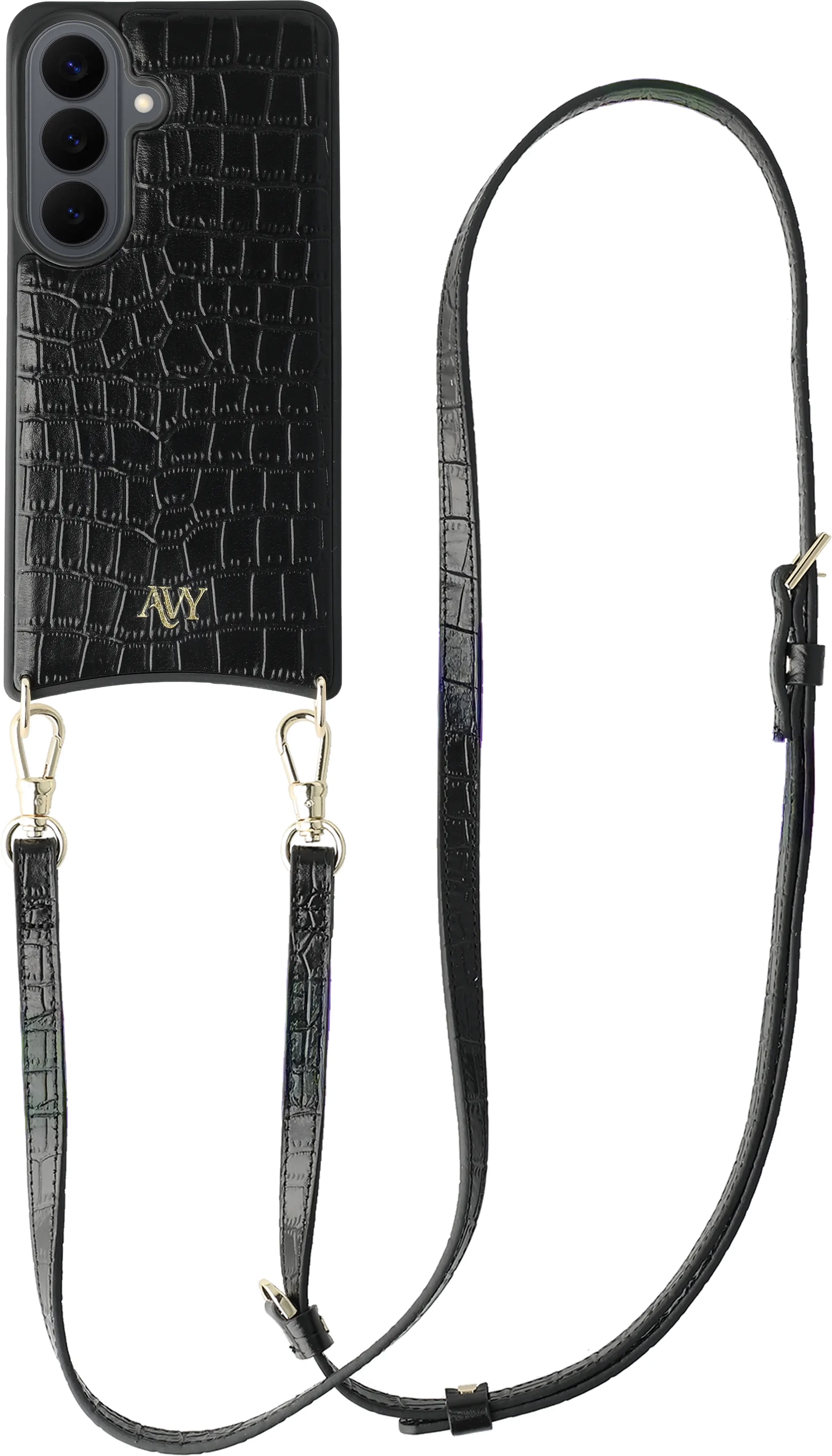 AVY Samsung Galaxy S26 - Essential Kit - Croco Zwart - Long Leather afbeelding 1