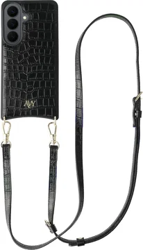 AVY Samsung Galaxy S26 - Essential Kit - Croco Zwart - Long Leather