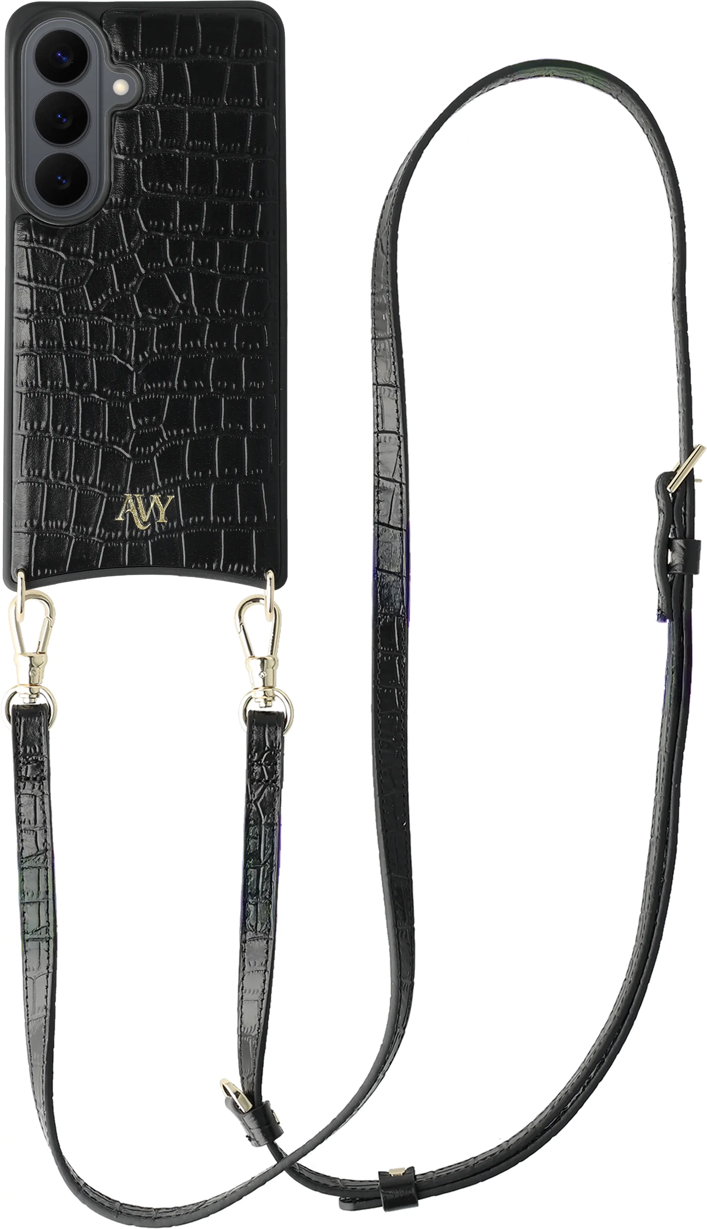 AVY Samsung Galaxy S26 Plus - Essential Kit - Croco Zwart - Long Leather afbeelding 1