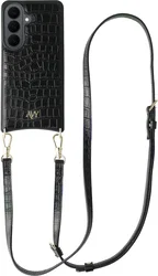 AVY Samsung Galaxy S26 Plus - Essential Kit - Croco Zwart - Long Leather afbeelding