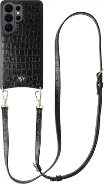 AVY Samsung Galaxy S26 Ultra - Essential Kit - Croco Zwart - Long Leather