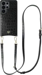 AVY Samsung Galaxy S26 Ultra - Essential Kit - Croco Zwart - Long Leather afbeelding