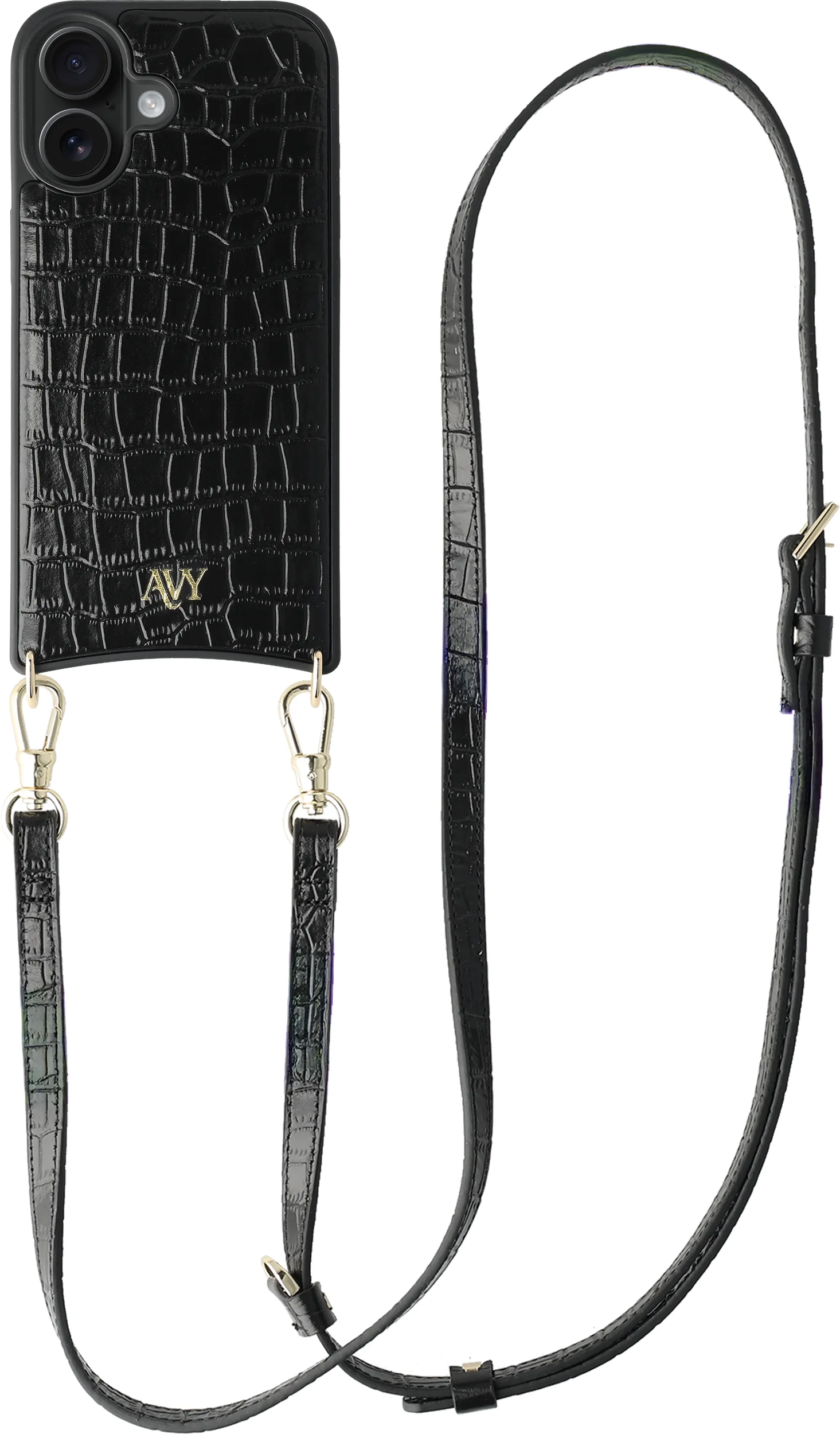 AVY Apple iPhone 17 - Essential Kit - Croco Zwart - Long Leather afbeelding 1
