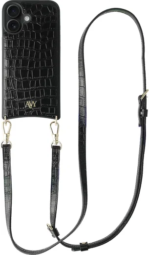 AVY Apple iPhone 17 - Essential Kit - Croco Zwart - Long Leather afbeelding 1