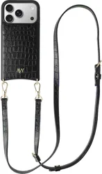 AVY Apple iPhone 17 Pro - Essential Kit - Croco Zwart - Long Leather afbeelding