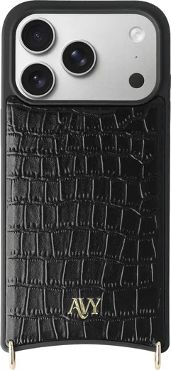 AVY Apple iPhone 17 Pro - Essential Kit - Croco Zwart - Long Leather afbeelding 11