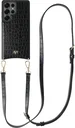 AVY Samsung Galaxy S25 Ultra - Essential Kit - Croco Zwart - Long Leather