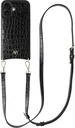 AVY Apple iPhone 16 - Essential Kit - Croco Zwart - Long Leather