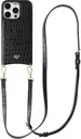 AVY Apple iPhone 16 Pro - Essential Kit - Croco Zwart - Long Leather