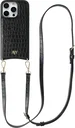 AVY Apple iPhone 16 Pro Max - Essential Kit - Croco Zwart - Long Leather