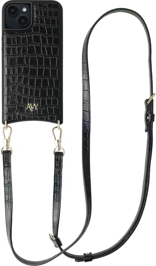 AVY Apple iPhone 14 / 13 - Essential Kit - Croco Zwart - Long Leather afbeelding 1