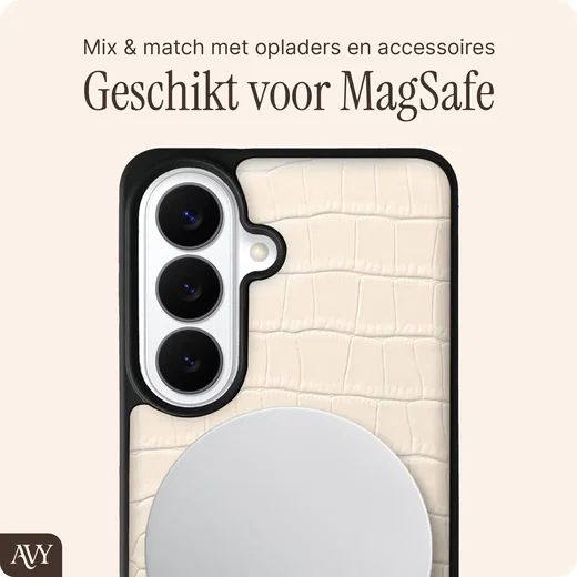 AVY Samsung Galaxy S26 - Essential Kit - Croco Beige - Long Leather afbeelding 6