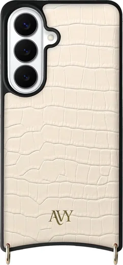 AVY Samsung Galaxy S26 - Essential Kit - Croco Beige - Long Leather afbeelding 11