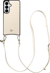 AVY Samsung Galaxy S26 - Essential Kit - Croco Beige - Long Leather afbeelding