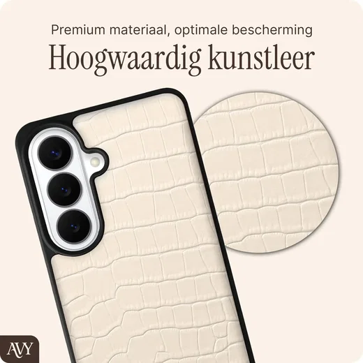 AVY Samsung Galaxy S26 - Essential Kit - Croco Beige - Long Leather afbeelding 5