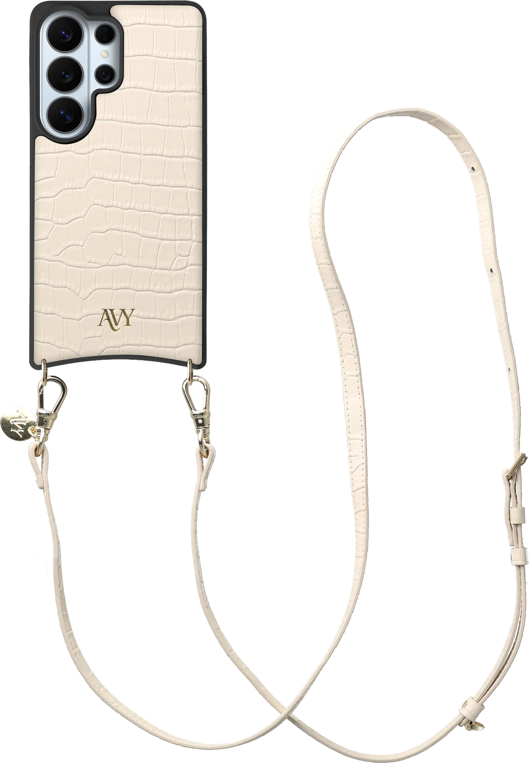 AVY Samsung Galaxy S26 Ultra - Essential Kit - Croco Beige - Long Leather afbeelding 1
