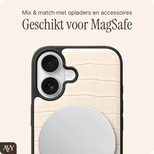 AVY Apple iPhone 17 - Essential Kit - Croco Beige - Long Leather afbeelding 7