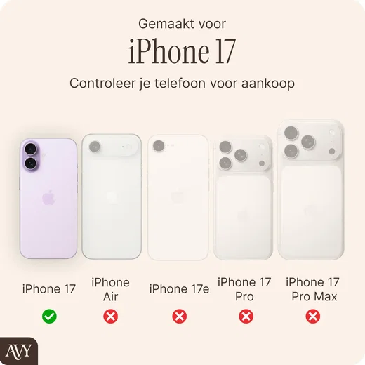 AVY Apple iPhone 17 - Essential Kit - Croco Beige - Long Leather afbeelding 5