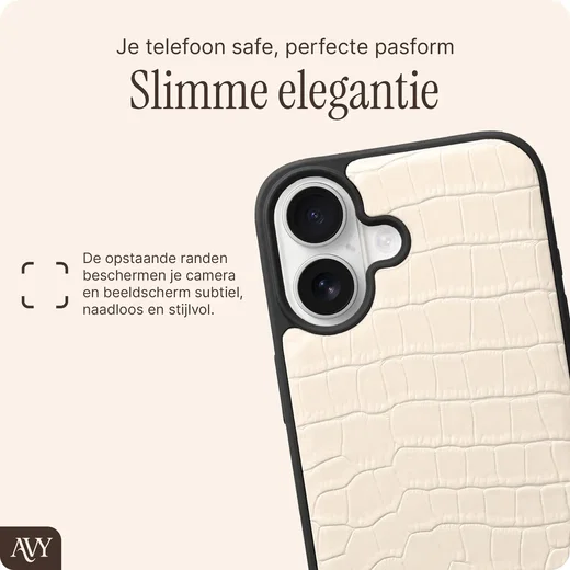 AVY Apple iPhone 17 - Essential Kit - Croco Beige - Long Leather afbeelding 11