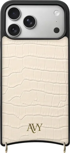 AVY Apple iPhone 17 Pro Max - Essential Kit - Croco Beige - Long Leather afbeelding 12