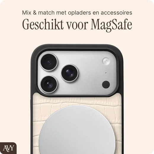 AVY Apple iPhone 17 Pro Max - Essential Kit - Croco Beige - Long Leather afbeelding 8