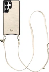 AVY Samsung Galaxy S25 Ultra - Essential Kit - Croco Beige - Long Leather afbeelding