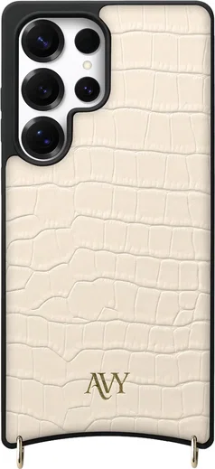 AVY Samsung Galaxy S25 Ultra - Essential Kit - Croco Beige - Long Leather afbeelding 11