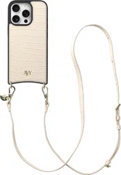 AVY Apple iPhone 16 Pro Max - Essential Kit - Croco Beige - Long Leather afbeelding