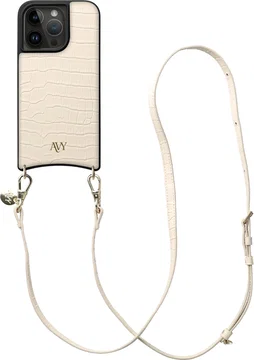 AVY Apple iPhone 15 Pro - Essential Kit - Croco Beige - Long Leather