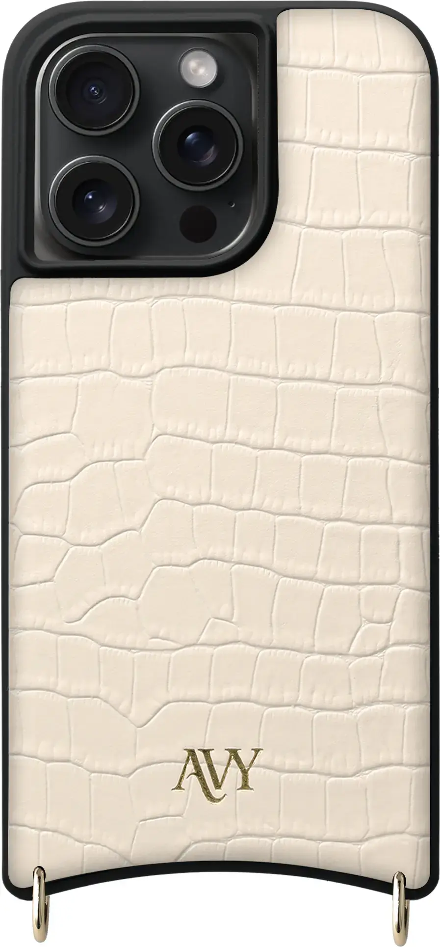 AVY Apple iPhone 15 Pro Max - Essential Kit - Croco Beige - Long Leather afbeelding 12