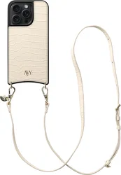 AVY Apple iPhone 15 Pro Max - Essential Kit - Croco Beige - Long Leather afbeelding