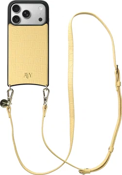 AVY Apple iPhone 17 Pro - Essential Kit - Croco Geel - Long Leather