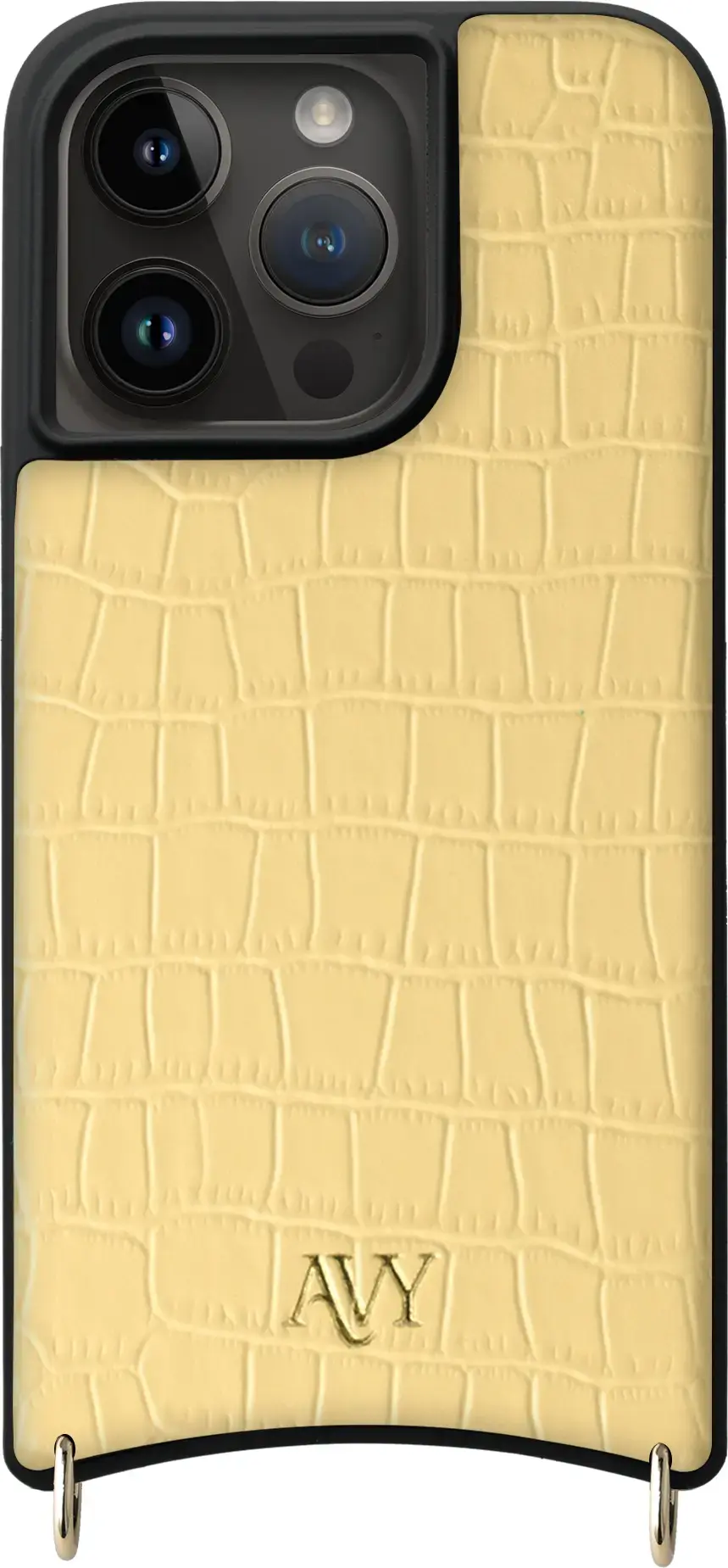 AVY Apple iPhone 15 Pro - Essential Kit - Croco Geel - Long Leather afbeelding 12