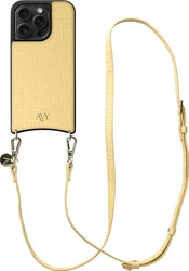 AVY Apple iPhone 15 Pro Max - Essential Kit - Croco Geel - Long Leather afbeelding