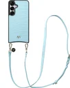 AVY Samsung Galaxy S25 / S24 - Essential Kit - Croco Blauw - Long Leather