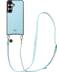 AVY Samsung Galaxy S25 / S24 - Essential Kit - Croco Blauw - Long Leather afbeelding