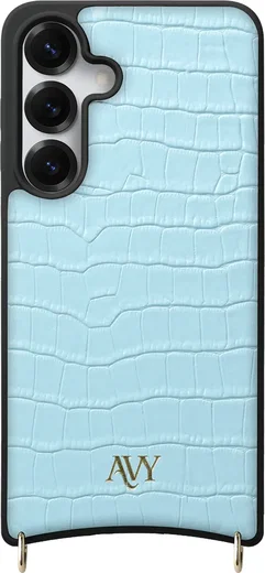 AVY Samsung Galaxy S25 / S24 - Essential Kit - Croco Blauw - Long Leather afbeelding 11