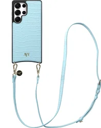AVY Samsung Galaxy S25 Ultra - Essential Kit - Croco Blauw - Long Leather afbeelding