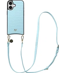 AVY Apple iPhone 16 - Essential Kit - Croco Blauw - Long Leather afbeelding
