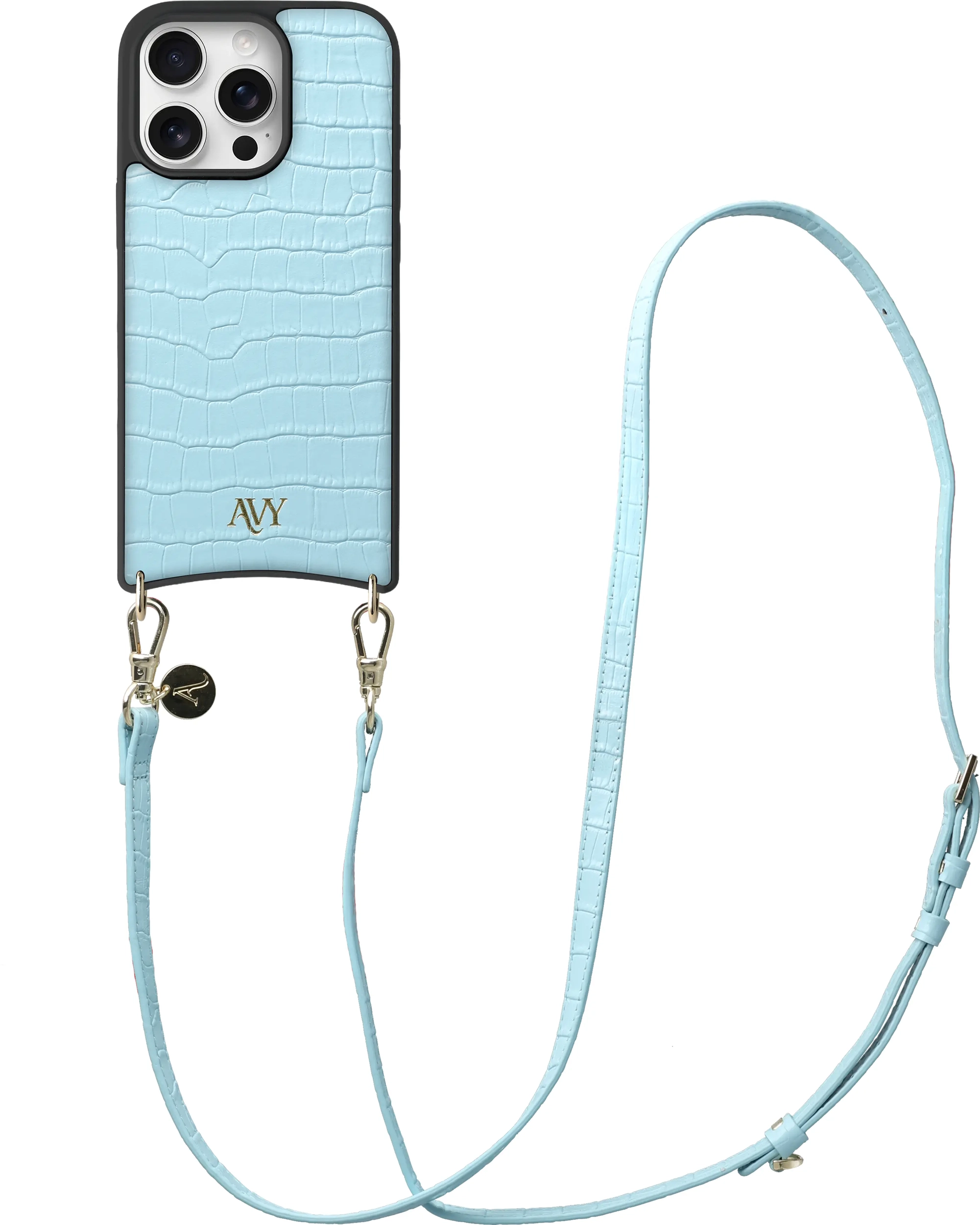 AVY Apple iPhone 16 Pro - Essential Kit - Croco Blauw - Long Leather afbeelding 1
