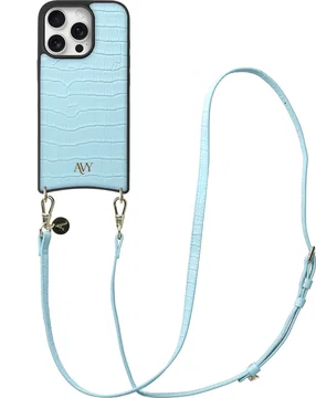 AVY Apple iPhone 16 Pro Max - Essential Kit - Croco Blauw - Long Leather