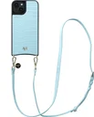 AVY Apple iPhone 15 - Essential Kit - Croco Blauw - Long Leather