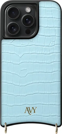 AVY Apple iPhone 15 Pro Max - Essential Kit - Croco Blauw - Long Leather afbeelding 12