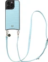 AVY Apple iPhone 15 Pro Max - Essential Kit - Croco Blauw - Long Leather