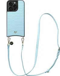 AVY Apple iPhone 15 Pro Max - Essential Kit - Croco Blauw - Long Leather afbeelding