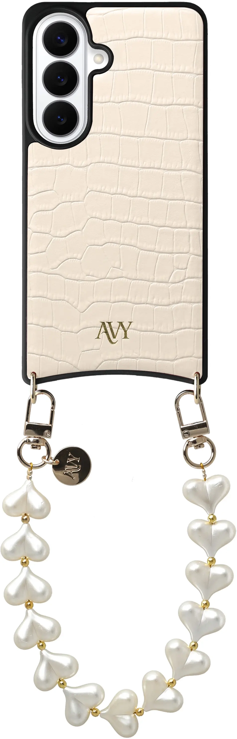 AVY Samsung Galaxy S26 - Essential Kit - Croco Beige - Cupid Pearl afbeelding 1