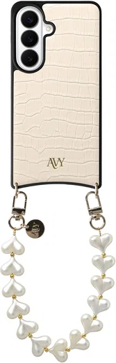 AVY Samsung Galaxy S26 - Essential Kit - Croco Beige - Cupid Pearl afbeelding 1