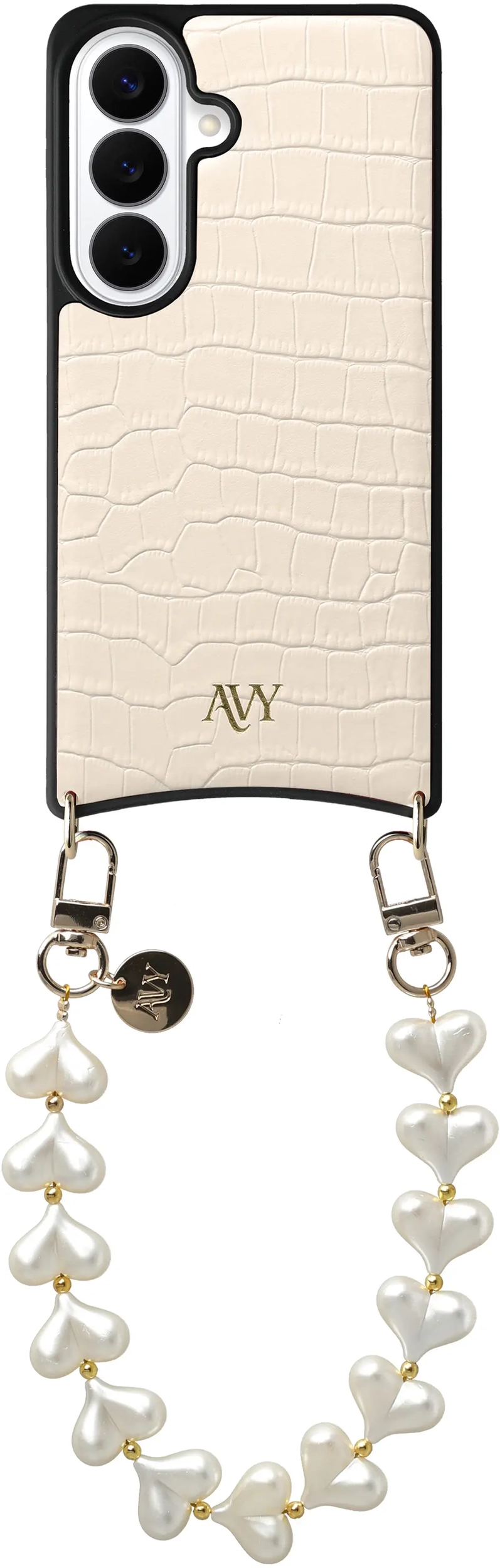 AVY Samsung Galaxy S26 Plus - Essential Kit - Croco Beige - Cupid Pearl afbeelding 1