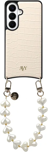 AVY Samsung Galaxy S26 Plus - Essential Kit - Croco Beige - Cupid Pearl afbeelding 1